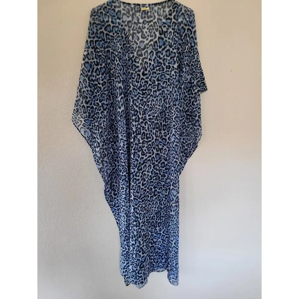 Michael Kors Women's Animal Print Tide Blue Swim Cover Up Size M/L‎ #17